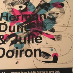 Herman Dune & Julie Doiron - 2009 Delicious Design Poster Print Chicago, IL