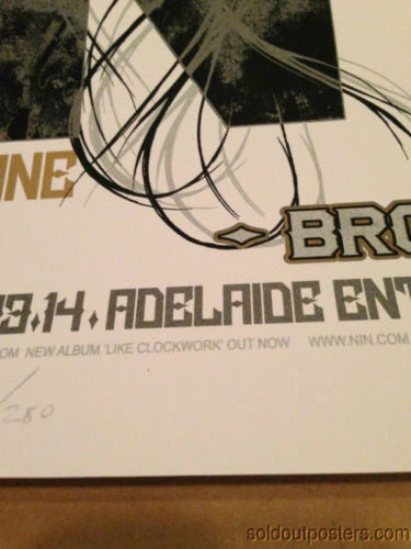 Queens Of The Stone Age - 2014 Rhys Cooper Poster NIN QOTSA Adelaide Center