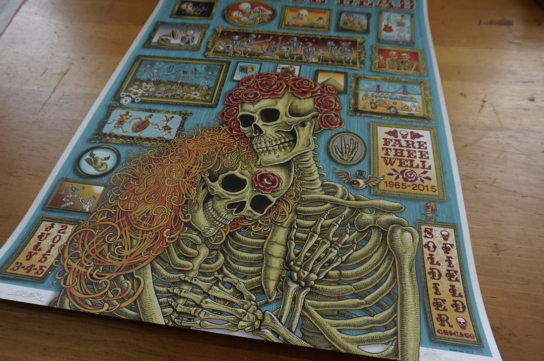 Grateful Dead Chicago - 2015 EMEK Poster Fare Thee Well 87/150 GD50