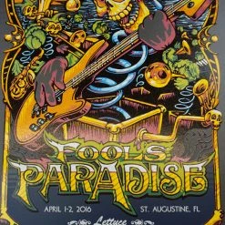 Gig Posters Fool's Paradise - 2016 AJ Masthay Poster Onyx Pearl St Augustine #6/9