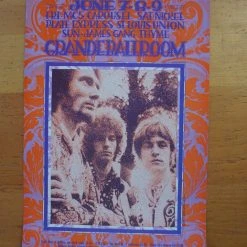 Cream - 1968 Gary Grimshaw Poster Detroit, MI Grande Ballroom Gig Posters