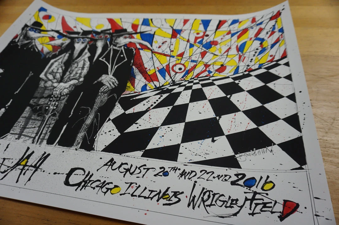 Pearl Jam - 2016 Joey Feldman Poster Chicago, IL Wrigley Field