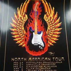 Eric Clapton - 2010 Stanley Mouse Poster US Tour Guitar Print