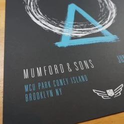 Sold Out Posters Gig Posters Mumford & Sons - 2015 Poster Brooklyn, NY Coney Island