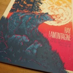 Ray LaMontagne - 2016 John Vogl Poster The Bungaloo Raleigh Red Hat Gig Posters