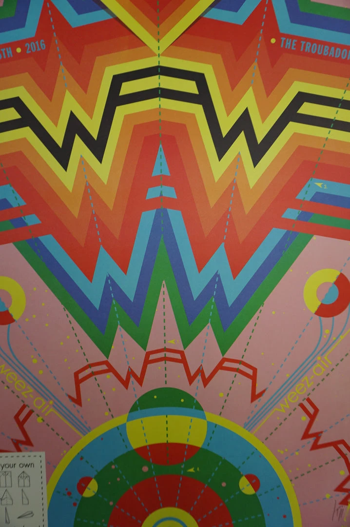 Weezer - 2016 Kii Arens Poster The Troubadour Los Angeles, CA