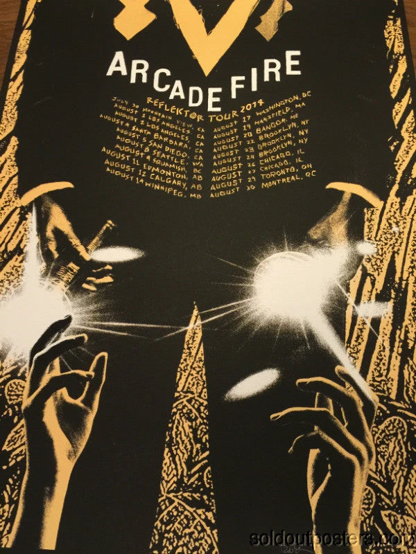 Arcade Fire - 2014 Rob Jones Poster Print Reflektor Tour SUNSHINE Silent Giants