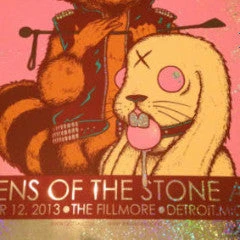 Queens Of The Stone Age - 2013 Jermaine Rogers Poster Detroit FOIL Fillmore