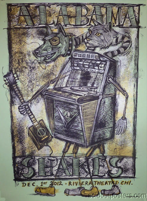 Alabama Shakes - 2012 Dan Grzeca Poster Chicago, IL Riviera Theatre