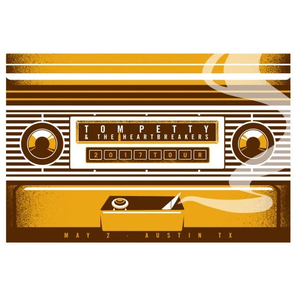 Gig Posters Tom Petty - 2017 Dan Stiles Poster Austin, TX 40th Anniversary Tour