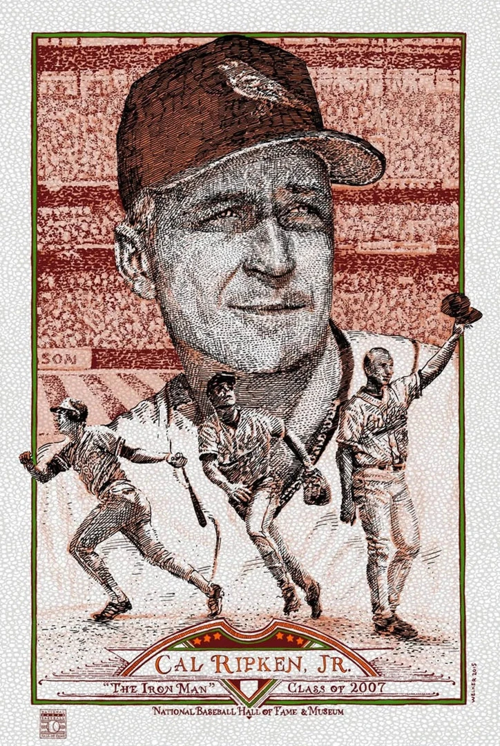 Cal Ripken - 2015 David Welker Poster FugScreens Studios Variant Art Prints