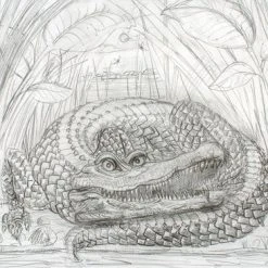 Art Prints The Enormous Crocodile - 2015 Zeb Love Original Sketch Drawing