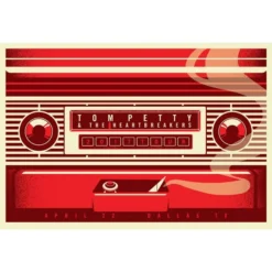 Gig Posters Tom Petty - 2017 Dan Stiles Poster Dallas, TX 40th Anniversary Tour