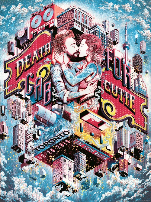 Gig Posters Death Cab For Cutie - 2019 Miles Tsang Poster Toronto, ONT RBC Echo Beach