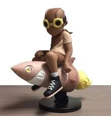 Art Prints Fly Boy On Rocket - 2017 Hebru Brantley BBC Sepia Shirt Flyboy Bait Complex Con