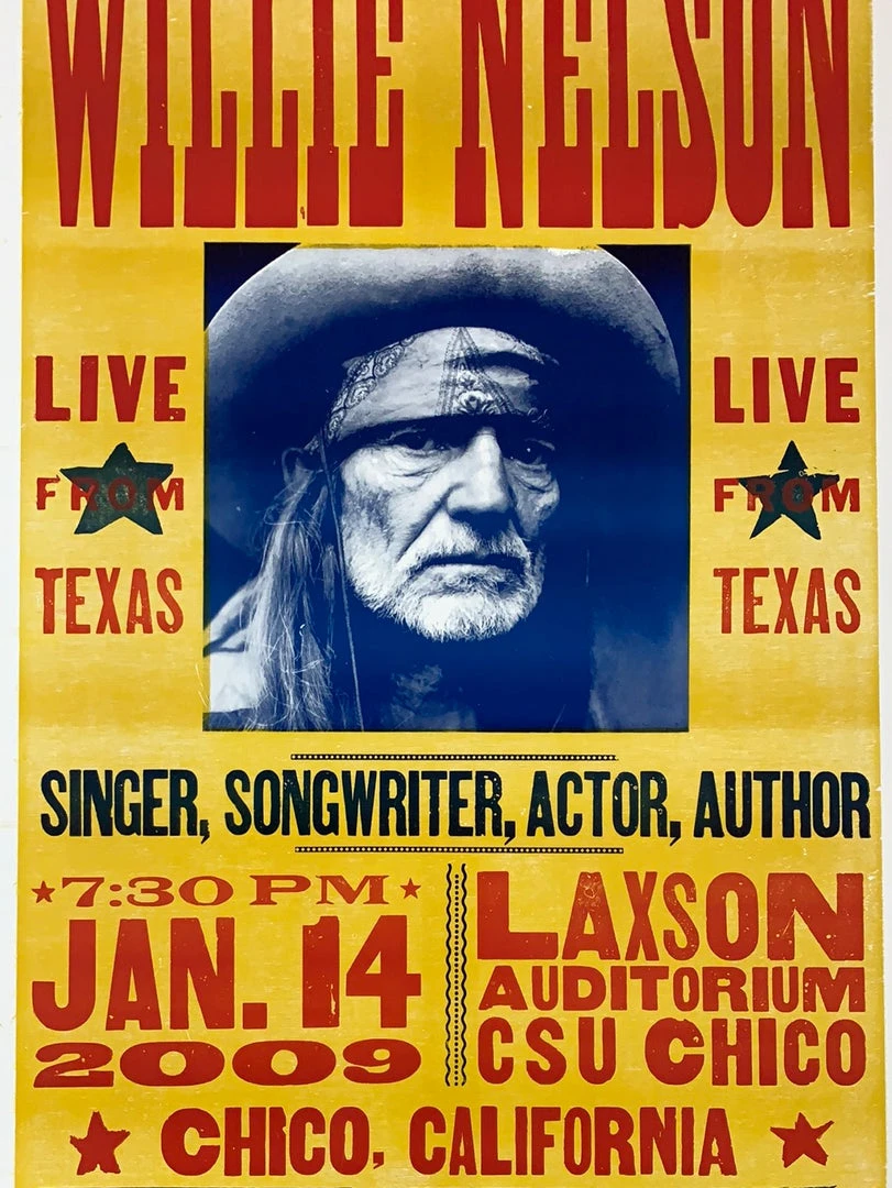 Willie Nelson - 2009 Hatch Show Print 1/14 Poster Chico, CA