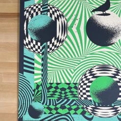 Pigeons Playing Ping Pong - 2022 Status Serigraph Poster OR/WA Run Gig Posters