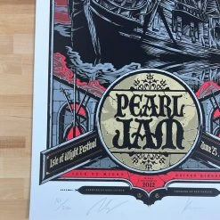 Pearl Jam - 2012 Rhys Cooper Poster Isle Of Wright Festival, GBR S/N Gig Posters