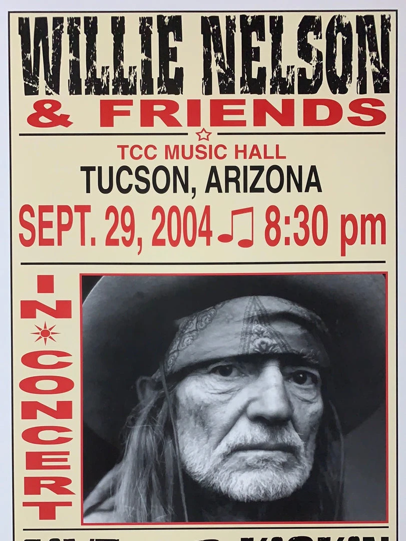 Willie Nelson - 2004 Franks Brothers 9/29 Poster Tucson, AZ Gig Posters