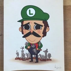 First Loser - 2016 Mike Mitchell Poster Luigi, Mario Brothers Art Prints