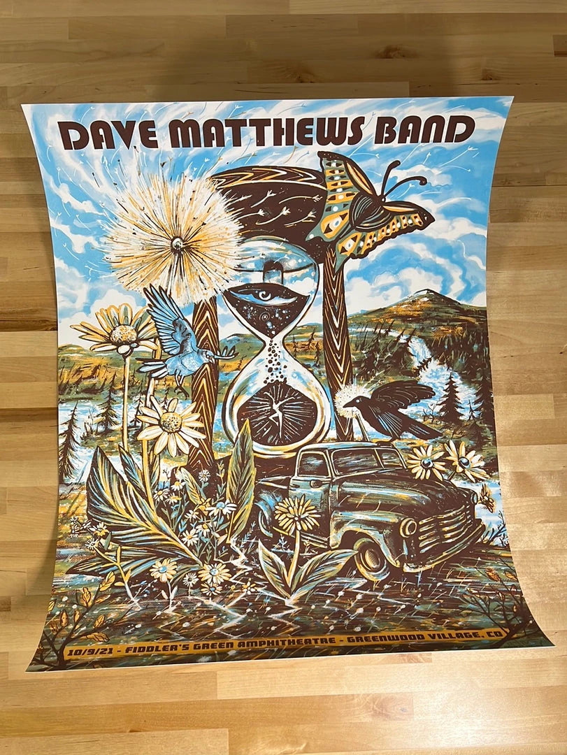 Dave Matthews Band - 2021 Zeb Love Poster Fiddler's Green, CO 10/9