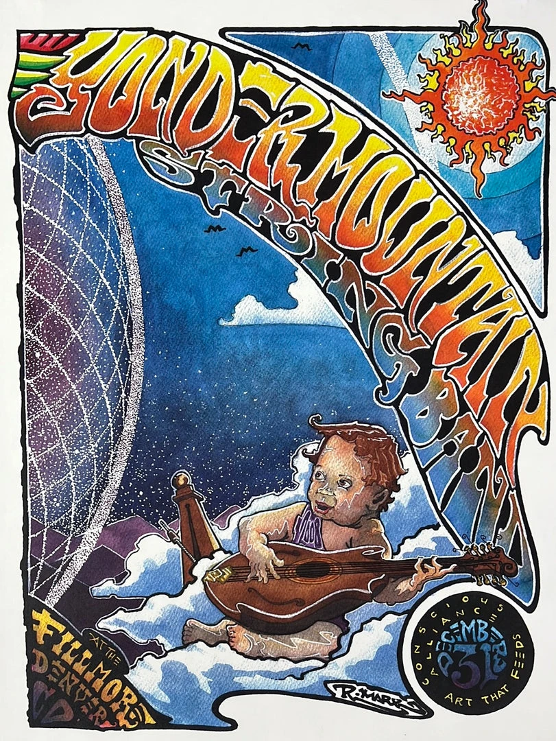 Colorado Yonder Mountain String Band - 2007 Robert Marx Poster The Fillmore Denver, CO 12/31