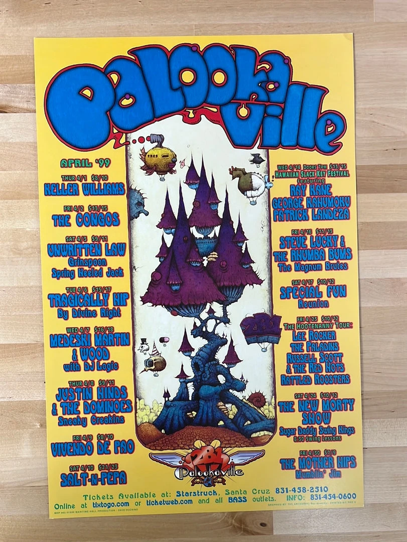 The Artworks MHP 63 April - 1999 Poster Palookaville Santa Cruz, CA 1st Gig Posters