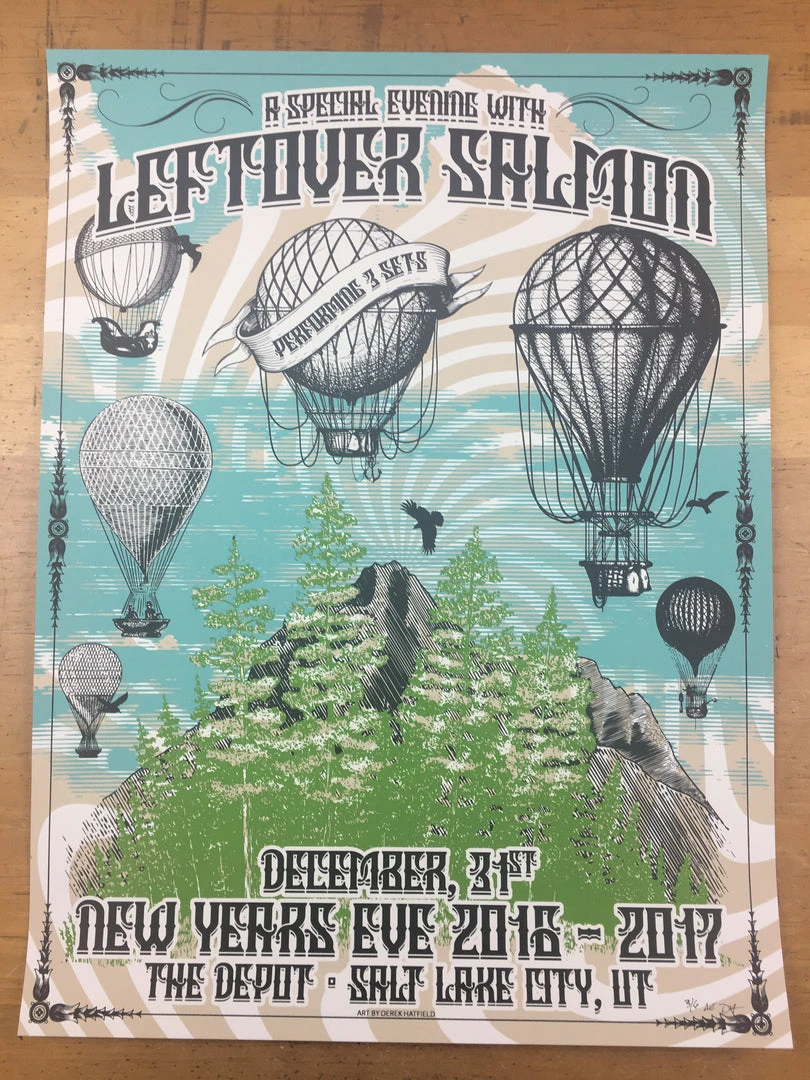 Gig Posters Leftover Salmon - 2017 Derek Hatfield Poster Salt Lake City, UT The Depot