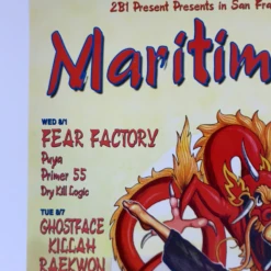 Sold Out Posters Gig Posters MHP 127 Maritime Hall - 2001 Poster August Ghostface Killah San Fran 1st