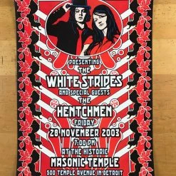 Gig Posters The White Stripes - 2003 Dennis Loren Poster Detroit, MI Masonic Temple
