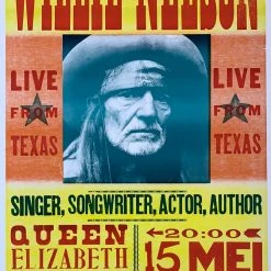 Gig Posters Willie Nelson - 2008 Hatch Show Print 5/15 Poster Antwerp, Belgium