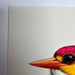 Fat Bird - 2020 Mike Mitchell Poster Rufous-Backed Dwarf Kingfisher AP Art Prints