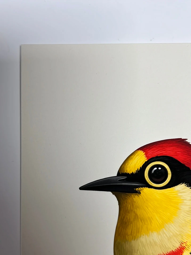 Art Prints Fat Bird - 2020 Mike Mitchell Poster Yellow Fronted Woodpecker AP