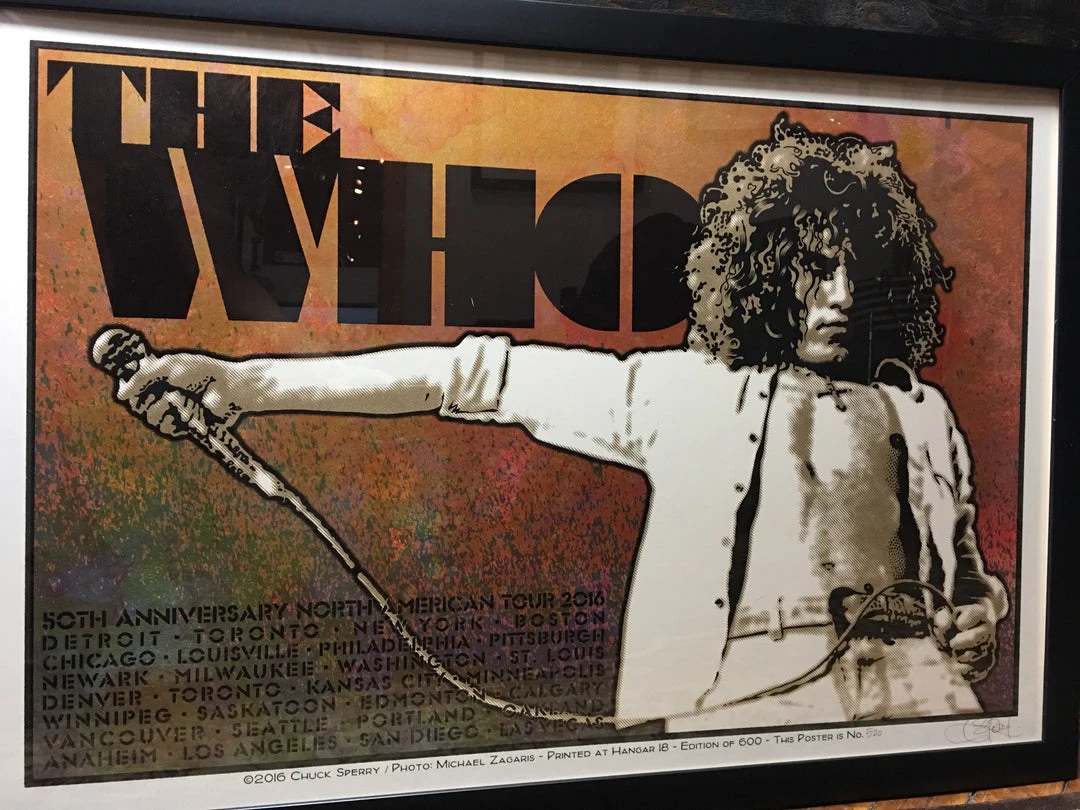 The Who - 2016 Chuck Sperry Poster Roger Daltry 50th Anniversary Tour FRAMED