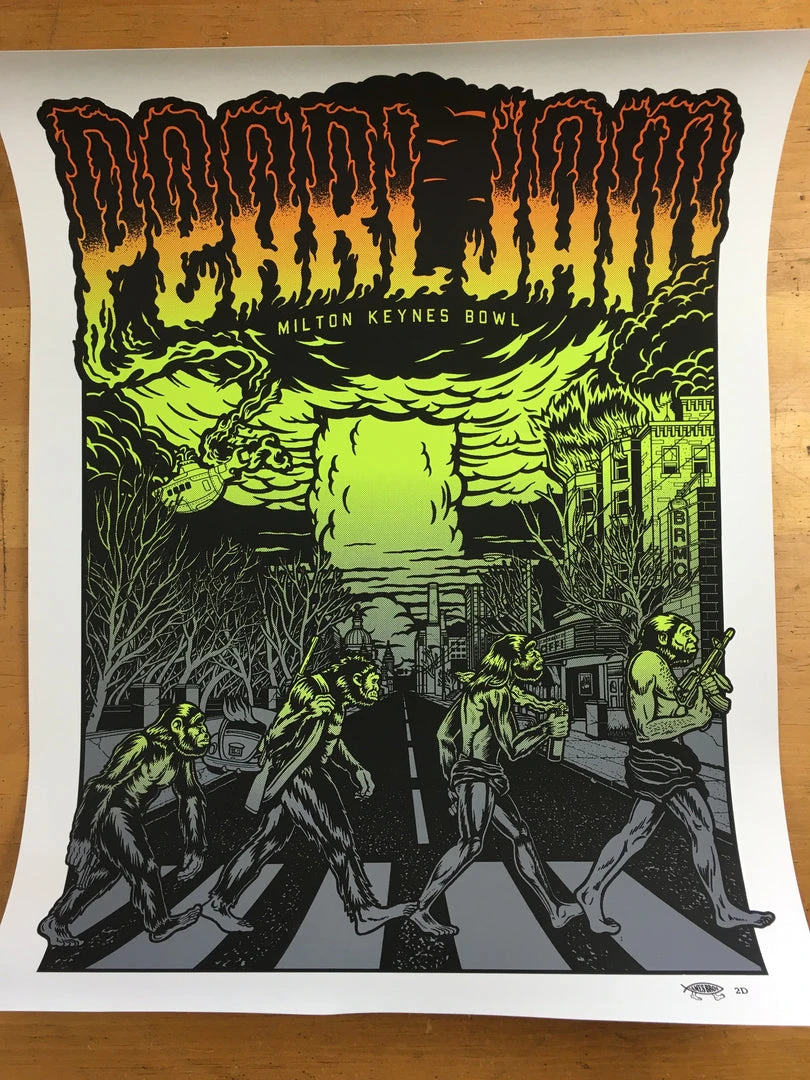 Ames Brothers Gig Posters Pearl Jam - 2014 Ames Design Poster Milton Keynes, UK Milton Keyes Bowl