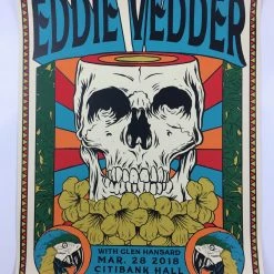 Ian Williams Eddie Vedder - 2018 Ian Wlliams Poster Sao Paulo, BR Citibank Hall AP S/N