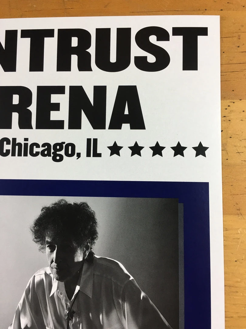 Bob Dylan - 2017 Geoff Gans Poster Chicago Wintrust Arena RED Chicago, IL