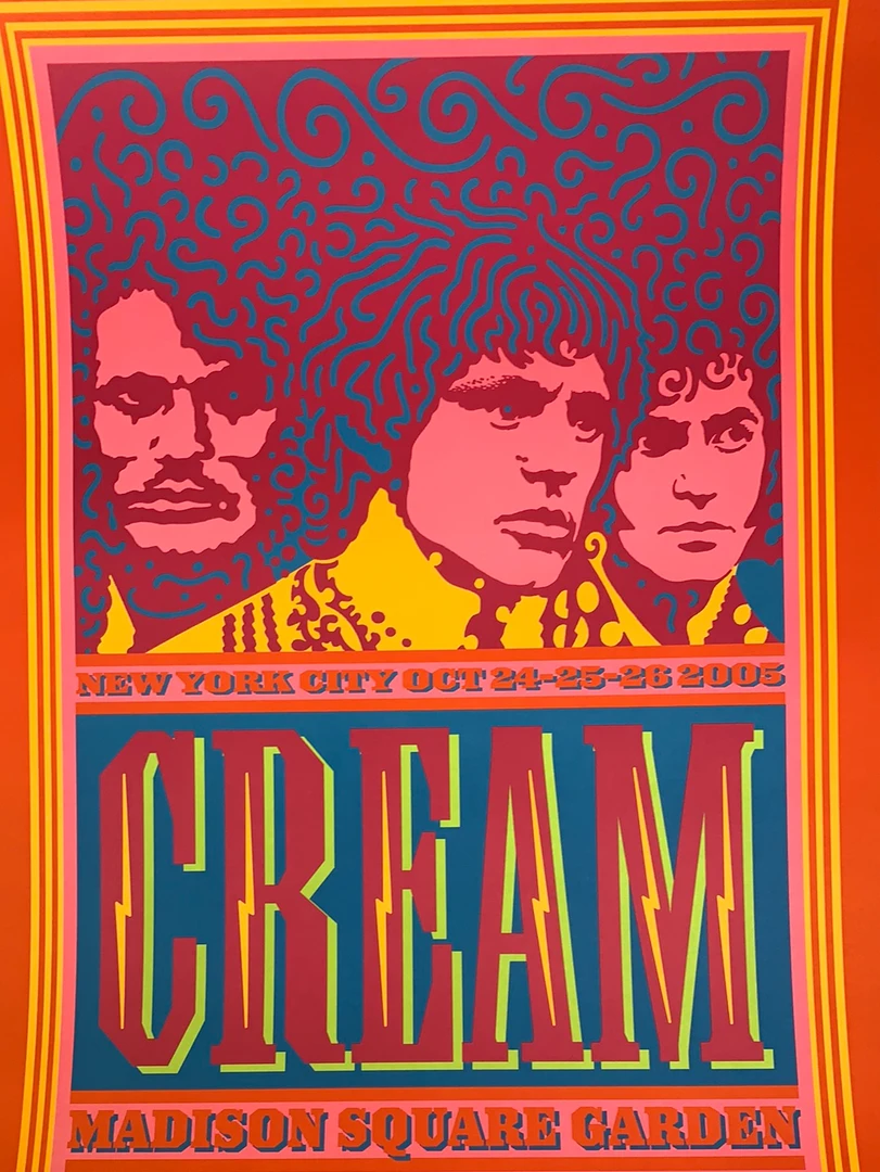 Eric Clapton Cream - 2005 John Van Hamersveld Poster New York AE 19x27.5 Gig Posters