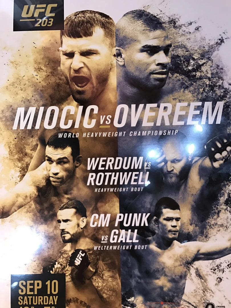 Sold Out Posters UFC 203 Poster Miocic Vs. Overeem, Werdum Vs. Rothwell, CM Punk Vs. Gall