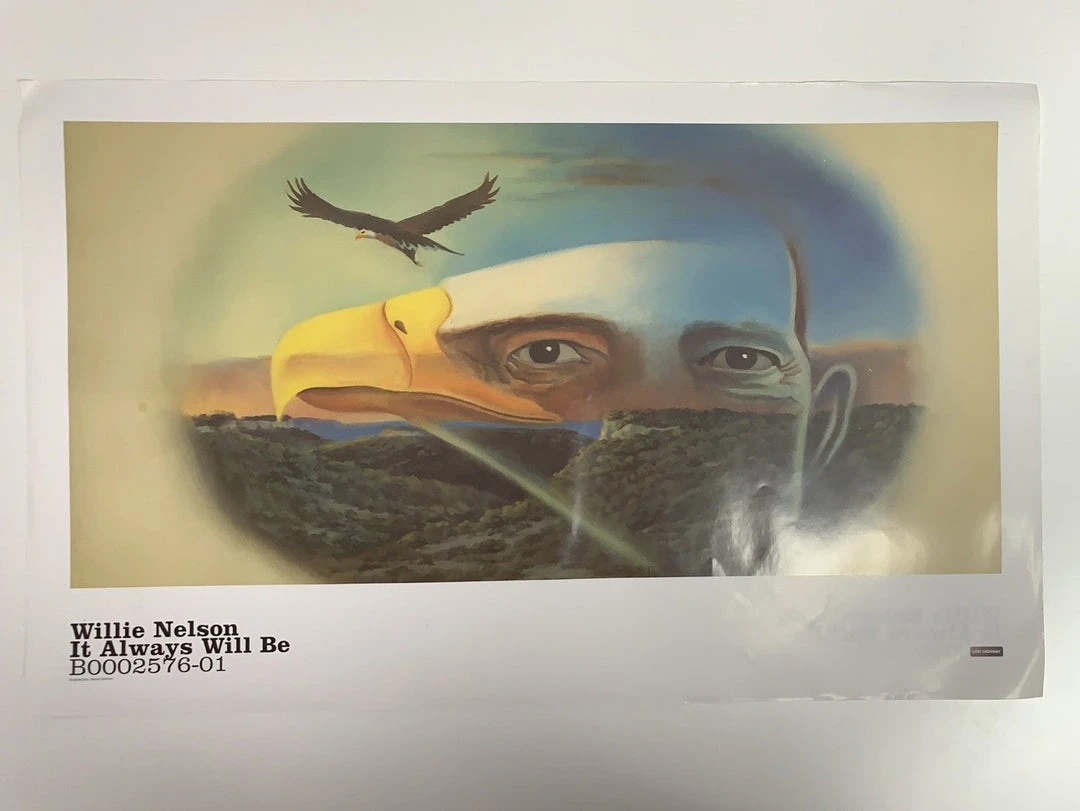 Sold Out Posters Willie Nelson - Original Promo Poster Vinyl Insert 24x15 Record Art