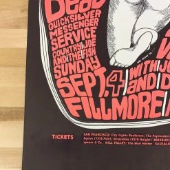 Grateful Dead Airplane - 1966 Wes Wilson Poster San Francisco, CA The Fillmore 3rd Gig Posters