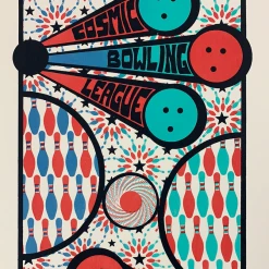 Colorado Cosmic Bowling League Yonder Mountain String Band - 2008 Tripp Poster Denver, CO