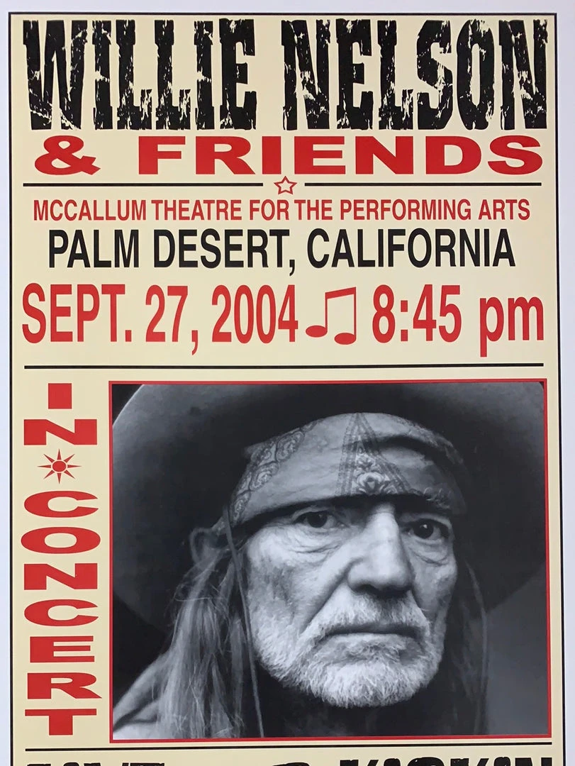 Gig Posters Willie Nelson - 2004 Franks Brothers 9/27 Poster Palm Desert, CA