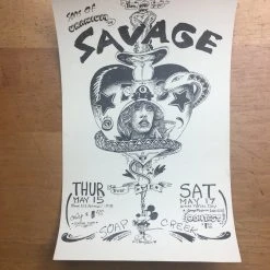 Uranium Savage - 1975 Kerry Awn Poster Austin, TX Soap Creek Saloon Gig Posters