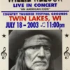 Willie Nelson - 2003 Franks Brothers 7/18 Poster Twin Lakes, WI Gig Posters