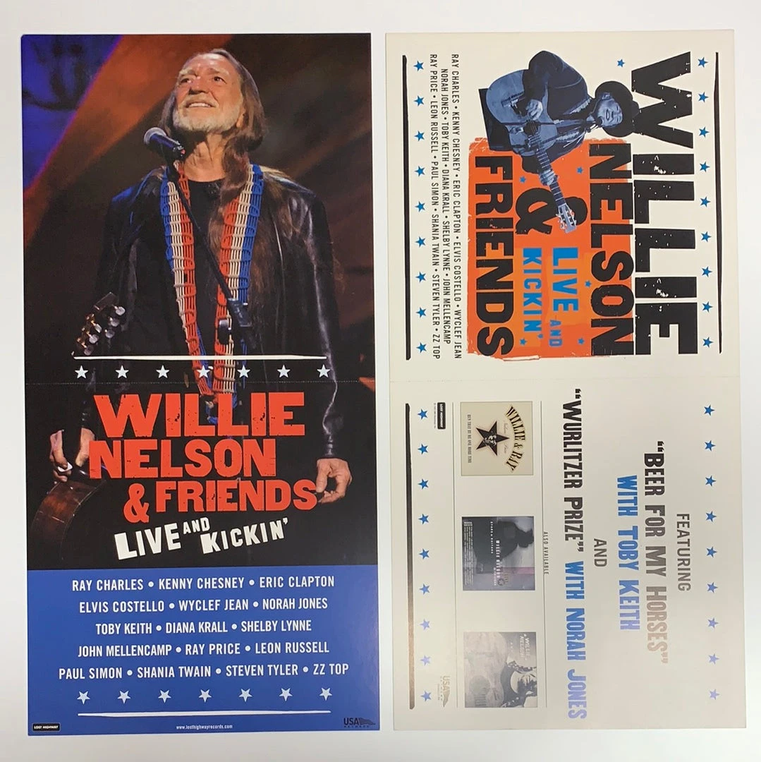 Sold Out Posters Willie Nelson - 2003 Original Vinyl Poster Insert 24x12 Record Art