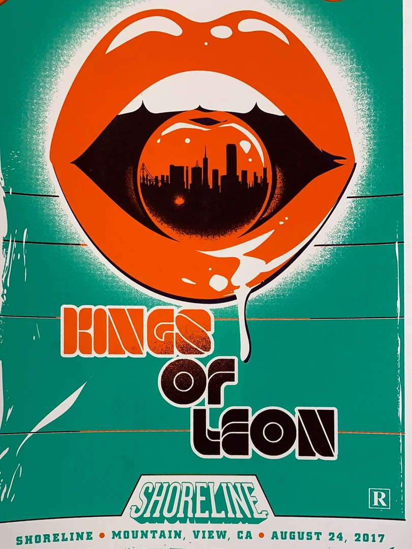 Kings Of Leon - 2017 Jason Malmberg Poster Mountain View, CA Shoreline Gig Posters