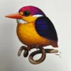 Fat Bird - 2020 Mike Mitchell Poster Rufous-Backed Dwarf Kingfisher AP Art Prints
