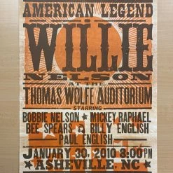 Willie Nelson - 2010 Hatch Show Print 1/30 Poster Asheville, North Carolina Gig Posters
