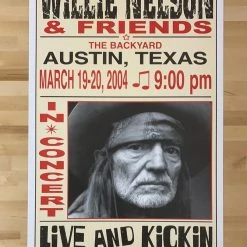 Willie Nelson - 2004 Franks Brothers 3/19-20 Poster Austin, TX